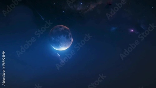 Bright jellyfish under the dark ocean water like stars in the night sky