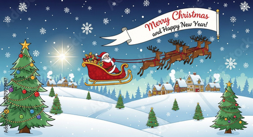 christmas card with santa claus