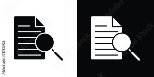Case studies icon in solid silhouette set. Vector Illustration.