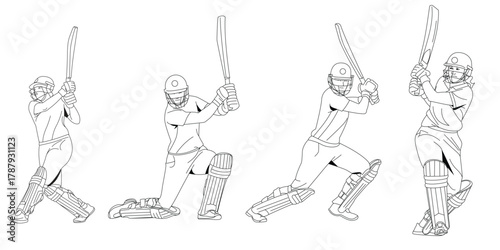 Cricketer Batsman Playing Shot in Action, Cricketer Batsman Hitting Ball During Cricket Match Action
