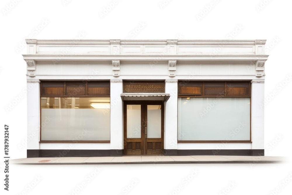 Naklejka premium Storefront door white background architecture.