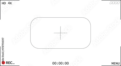 camera viewfinder screen template on isolated transparent background