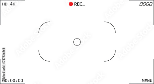 camera viewfinder screen template on isolated transparent background