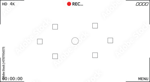 camera viewfinder screen template on isolated transparent background