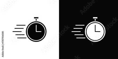 Express icon in solid silhouette set. Vector Illustration.