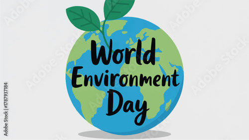World environment day globe with leaves, promoting environmental conservation and sustainable practices for a healthier planet and future