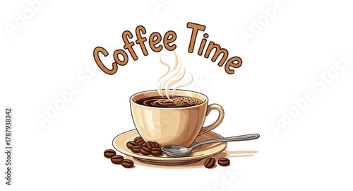 cup of coffee with beans