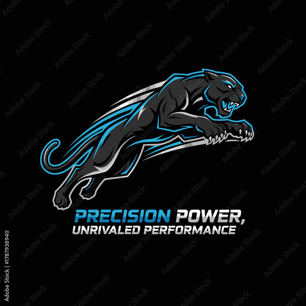 Fototapeta premium Dynamic Panther Logo with Precision Power Branding for Sports and Performance.