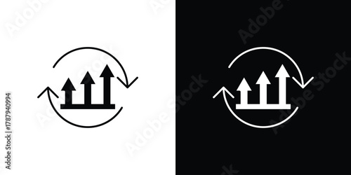 Improvement icon in solid silhouette set. Vector Illustration.
