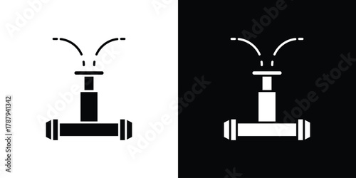 Irrigation icon in solid silhouette set. Vector Illustration.