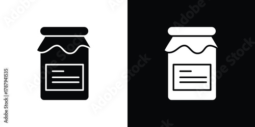 Jam icon in solid silhouette set. Vector Illustration.