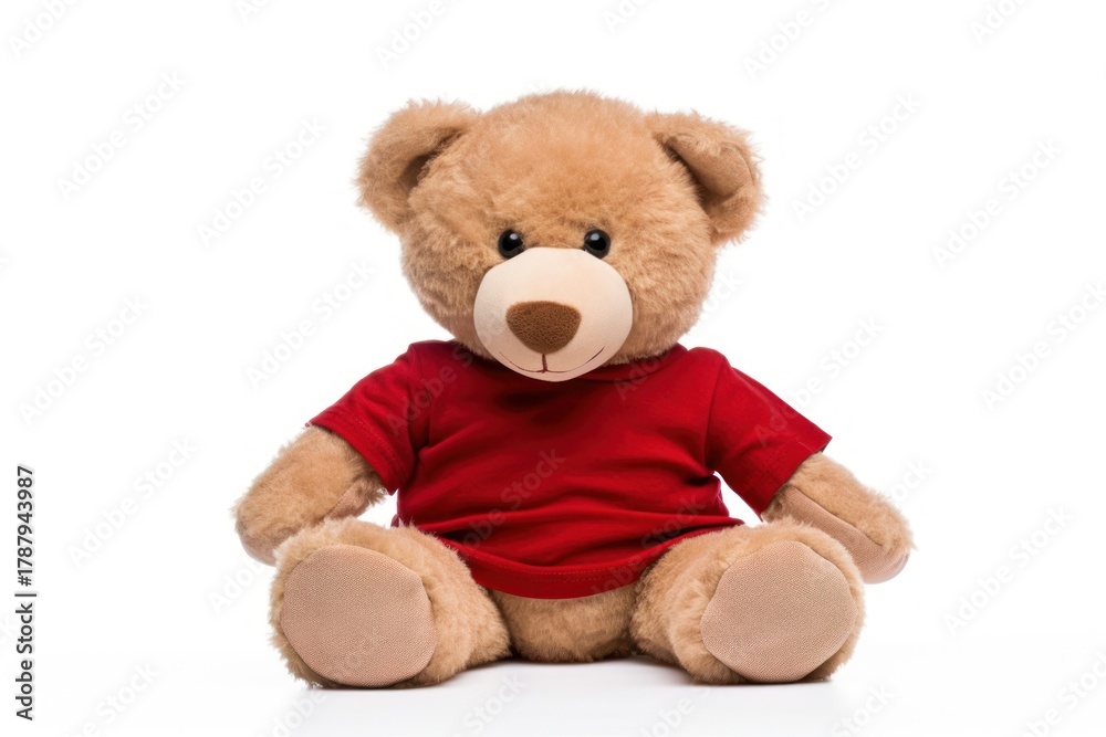 Obraz premium Plush bear toy white background.