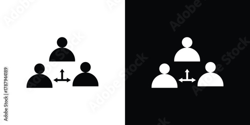 Mediator icon in solid silhouette set. Vector Illustration.