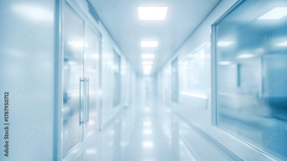 Obraz premium クリーンで明るい病院の廊下