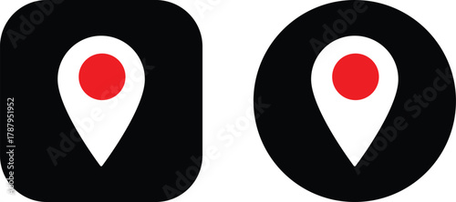 Location map pin icons set. location pin icon symbol sign on transparent background. GPS location symbol. Flat style vector
