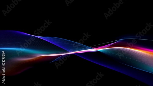 Abstract Fluid Particle Wave Visualization Background. 4K video transparent Alpha Channel. ProRes 4444.