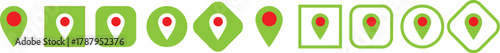 Location map pin icons set. location pin icon symbol sign on transparent background. GPS location symbol. Flat style vector
