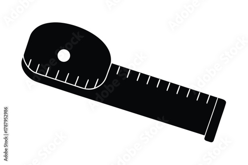 measuring tape vector icon silhouette