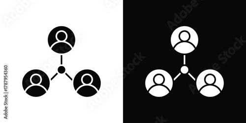 Stakeholders icon in solid silhouette set. Vector Illustration.