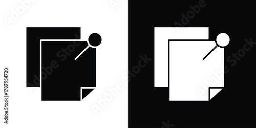 Sticky notes icon in solid silhouette set. Vector Illustration.