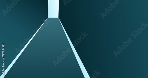 Perspective art of a way out of a dark alley. Concept illustration of the path to the door
