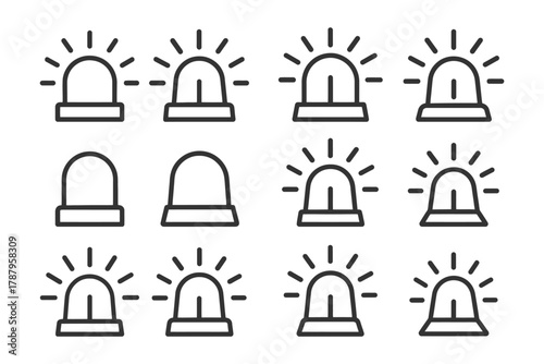 Emergency alert icon pattern with flashing siren symbols.