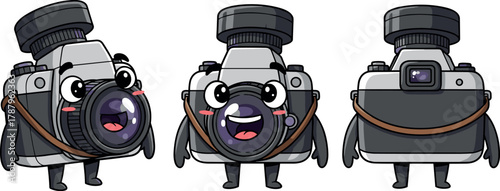 Cute Anthropomorphic Camera Character Set