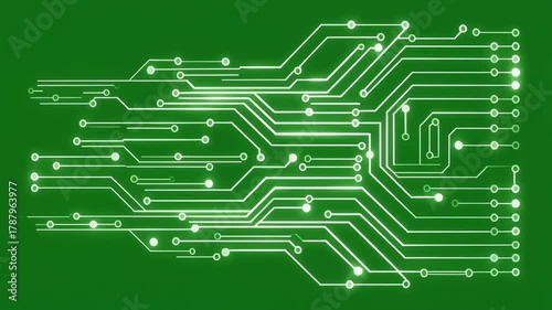 Advanced electronic circuitry pattern symbolizing modern technological innovation and data flow