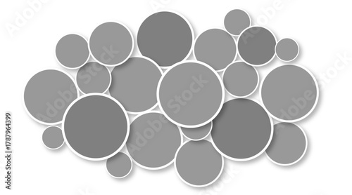 round photo collage mockup. Photo album or memory wall idea for banner, poster, mockup, flyer, brochure. vector template