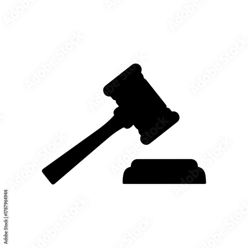 Gavel silhouette icon vector illustration on white background