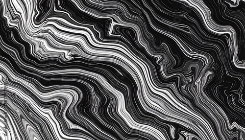 Swirling black, white, and gray abstract art resembling marble or flowing liquid