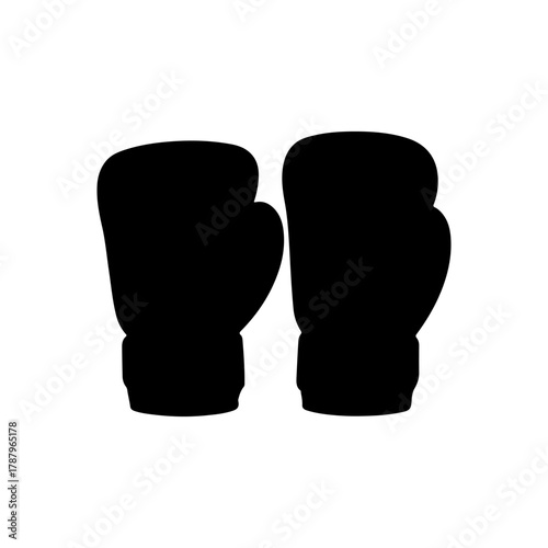 Boxing gloves silhouette icon vector illustration on white background