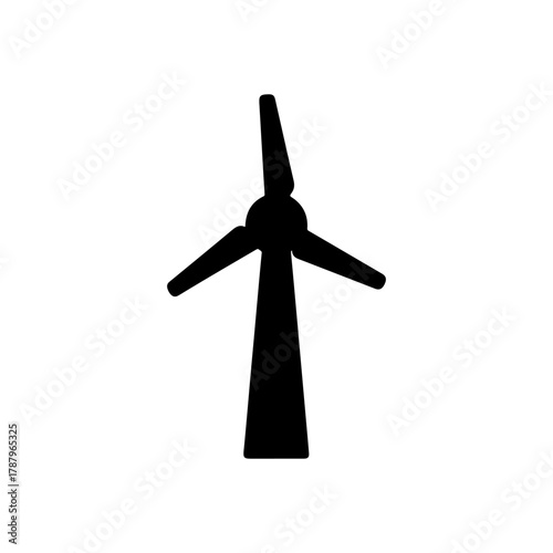 Wind Turbine silhouette icon vector illustration on white background