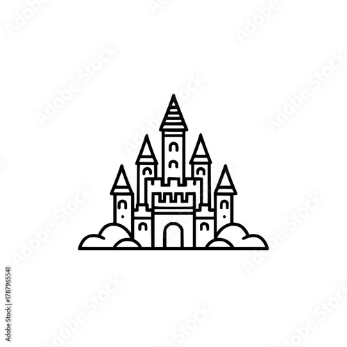 Majestic castle with towers and battlements