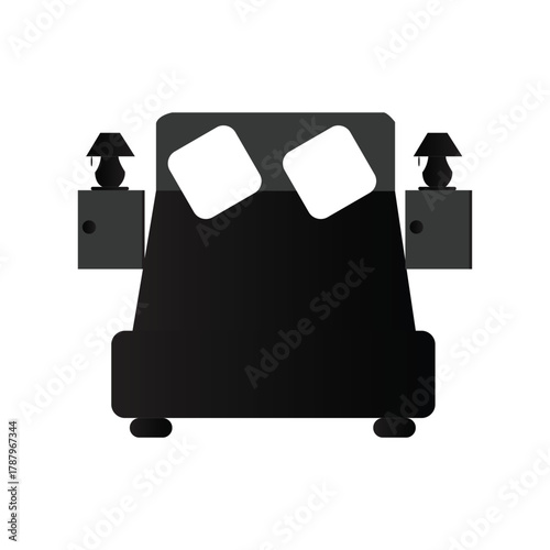 Bedroom glyph icon for personal and commercial use – Royalty