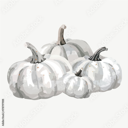 Beautiful Watercolor design, flat sliced acorn squash paintings isolated on a white background, illustration, AI painting design, vector set, eps format 2d design