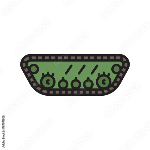 

tank track black line icon. Vector isolated element