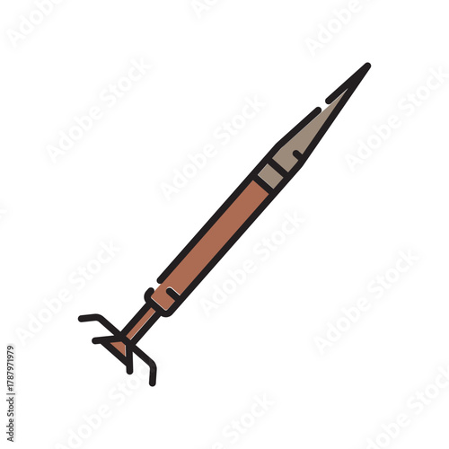 anti tank guided missile black line icon. Vector isolated element