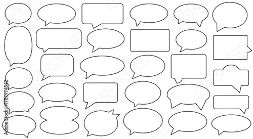 Diverse speech and thought bubbles vector collection set design