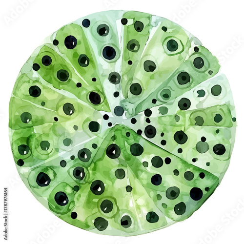 My Watercolor simple illustration, simple flat sliced miracle fruit painting isolated on a white background, illustration, AI painting design, vector illustration set, eps format illustration design