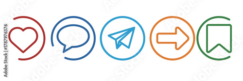Social media interaction icons for digital engagement concept
