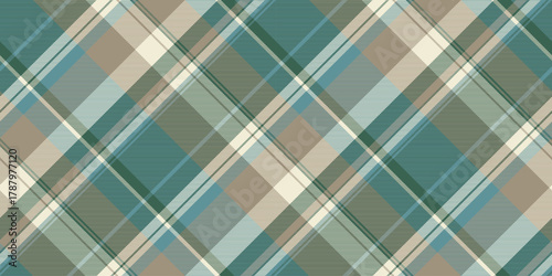 Stylish tartan pattern featuring teal, brown, and cream hues. Ideal for backgrounds, textiles, apparel, or adding texture to your designs. Versatile and visually appealing.