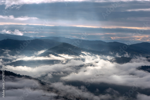 clouds over the mountains