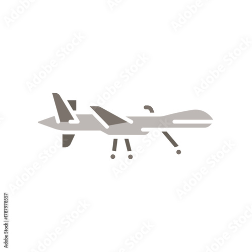 unmanned aerial vehicle black line icon. Vector isolated element