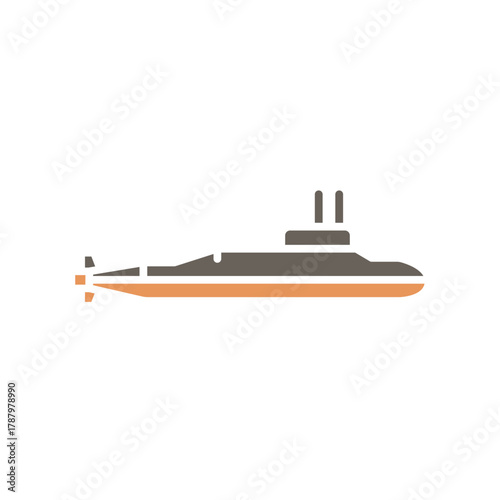 submarine black line icon. Vector isolated element