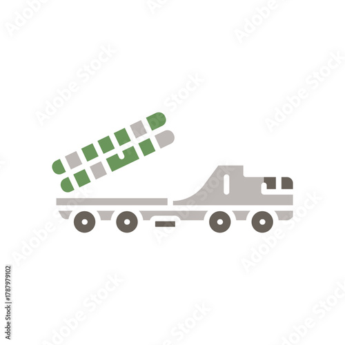 surface to air missile black line icon. Vector isolated element