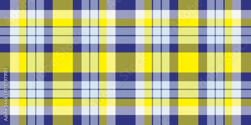 Creativity plaid fabric background, bandanna pattern tartan seamless. Short vector check texture textile in blue and bright colors.