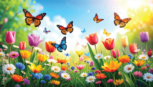 A vibrant butterfly perched on a cluster of fresh white blossoms. Blue butterfly on soft white flowers against pastel-colored backdrop. beautiful butterfly resting on white flowers in a pastel design