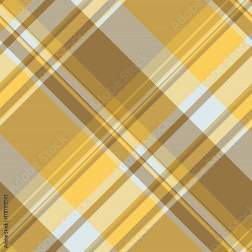 Poster tartan plaid textile, cool vector background fabric. Advertising texture pattern seamless check in amber and sterling silver colors.