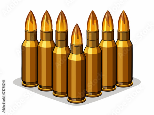 bullets on white background